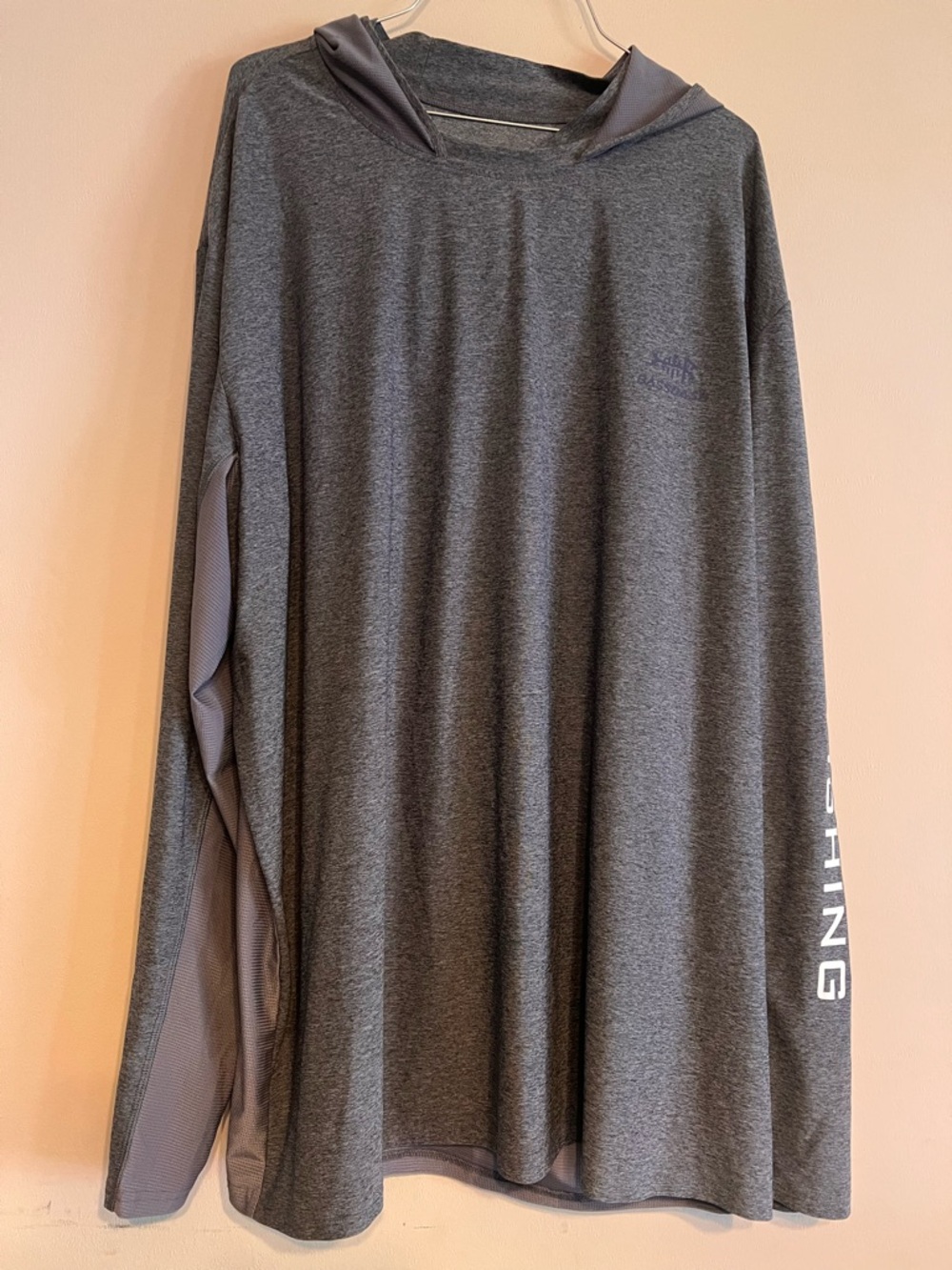 Gray Long-Sleeve Hooded Performance Shirt